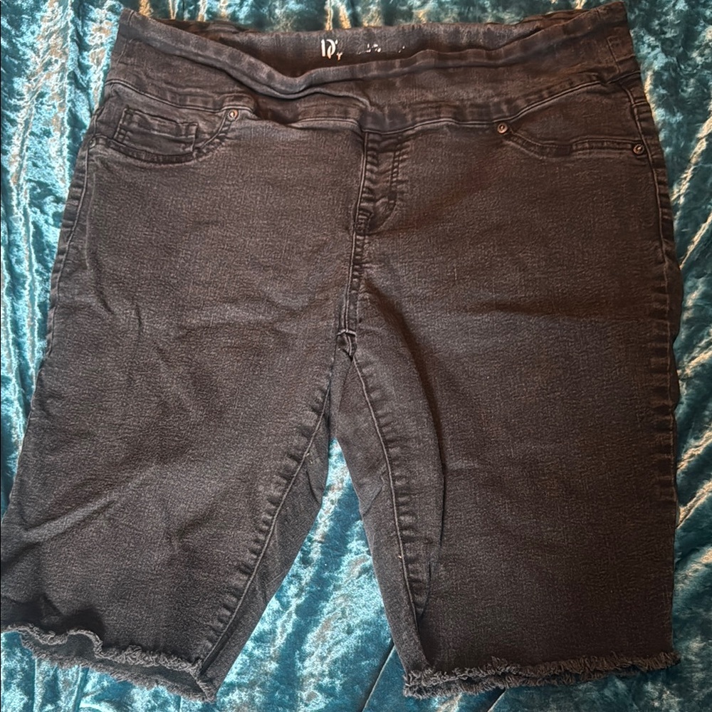 Denim&Co Black Jean Shorts